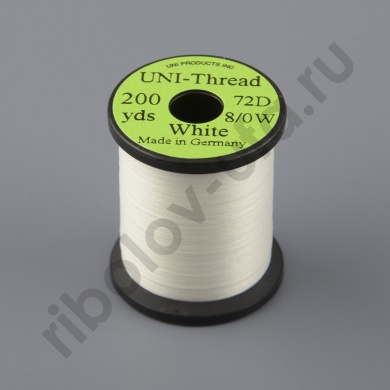 Монтажная нить Uni Thread 8/0 200y White  (вощеная)